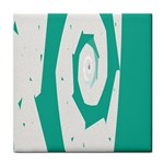 Aqua Blue and White Swirl Design Face Towel