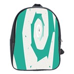 Aqua Blue and White Swirl Design School Bags (XL) 