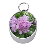 Purple Rhododendron Flower Mini Silver Compasses