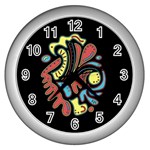 Colorful abstract spot Wall Clocks (Silver) 