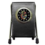 Colorful abstract spot Pen Holder Desk Clocks