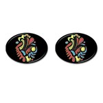 Colorful abstract spot Cufflinks (Oval)