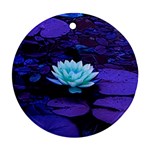Lotus Flower Magical Colors Purple Blue Turquoise Ornament (Round) 