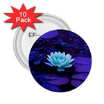 Lotus Flower Magical Colors Purple Blue Turquoise 2.25  Buttons (10 pack) 