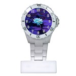 Lotus Flower Magical Colors Purple Blue Turquoise Plastic Nurses Watch