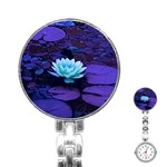 Lotus Flower Magical Colors Purple Blue Turquoise Stainless Steel Nurses Watch