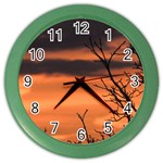 Tree branches and sunset Color Wall Clocks