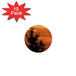 Christmas tree and sunset 1  Mini Buttons (10 pack) 