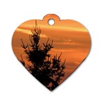 Christmas tree and sunset Dog Tag Heart (One Side)