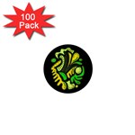 Yellow and green spot 1  Mini Buttons (100 pack) 