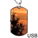 Christmas tree and sunset Dog Tag USB Flash (One Side)