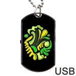 Yellow and green spot Dog Tag USB Flash (Two Sides) 