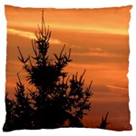 Christmas tree and sunset Large Flano Cushion Case (Two Sides)