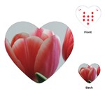 Red - White Tulip flower Playing Cards (Heart) 