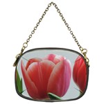 Red - White Tulip flower Chain Purses (Two Sides) 