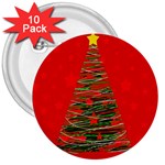 Xmas tree 3 3  Buttons (10 pack) 