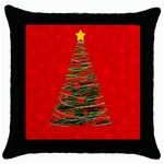 Xmas tree 3 Throw Pillow Case (Black)