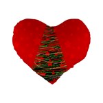 Xmas tree 3 Standard 16  Premium Heart Shape Cushions