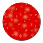 Red Xmas desing Round Mousepads