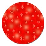 Red Xmas desing Magnet 5  (Round)