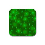 Green Xmas design Rubber Square Coaster (4 pack) 