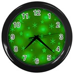 Green Xmas design Wall Clocks (Black)