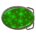 Green Xmas design Belt Buckles