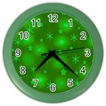 Green Xmas design Color Wall Clocks