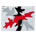 Gray, red and black shape Cosmetic Bag (XXL) 