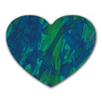 Green and blue design Heart Mousepads