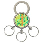 Green and orange abstraction 3-Ring Key Chains