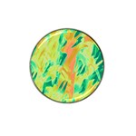 Green and orange abstraction Hat Clip Ball Marker (4 pack)