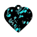 Painter was here - cyan Dog Tag Heart (Two Sides)