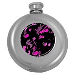 Painter was here - magenta Round Hip Flask (5 oz)