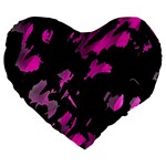 Painter was here - magenta Large 19  Premium Heart Shape Cushions