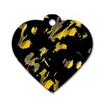 Painter was here - yellow Dog Tag Heart (Two Sides)