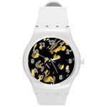 Painter was here - yellow Round Plastic Sport Watch (M)