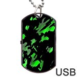 Painter was here - green Dog Tag USB Flash (One Side)