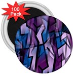 Purple decorative abstract art 3  Magnets (100 pack)