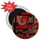 Red and brown abstraction 2.25  Magnets (100 pack) 