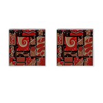 Red and brown abstraction Cufflinks (Square)
