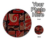 Red and brown abstraction Multi-purpose Cards (Round) 