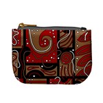 Red and brown abstraction Mini Coin Purses