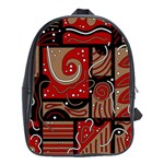 Red and brown abstraction School Bags(Large) 