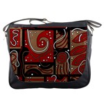 Red and brown abstraction Messenger Bags