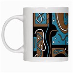 Blue and brown abstraction White Mugs