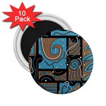 Blue and brown abstraction 2.25  Magnets (10 pack) 