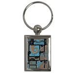 Blue and brown abstraction Key Chains (Rectangle) 