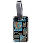 Blue and brown abstraction Luggage Tags (One Side) 