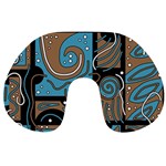 Blue and brown abstraction Travel Neck Pillows